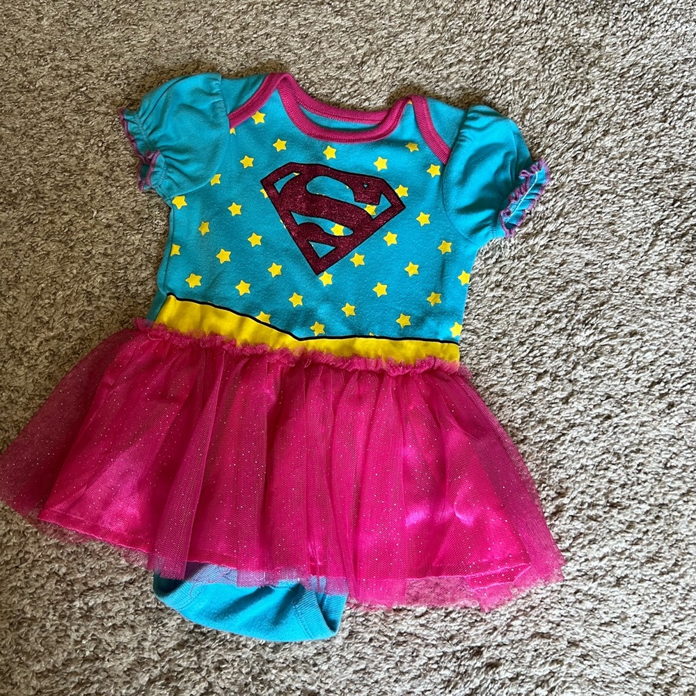 Baby Girl Supergirl Tutu Onsie Size 6-9 Months